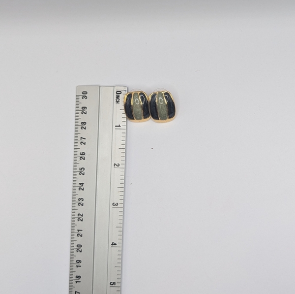 Vintage 80s enamel earrings - Picture 4 of 5